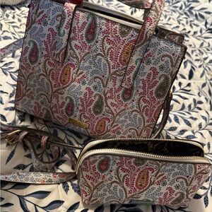 Carlos Santana Multicolor Paisley Satchel and Pouch